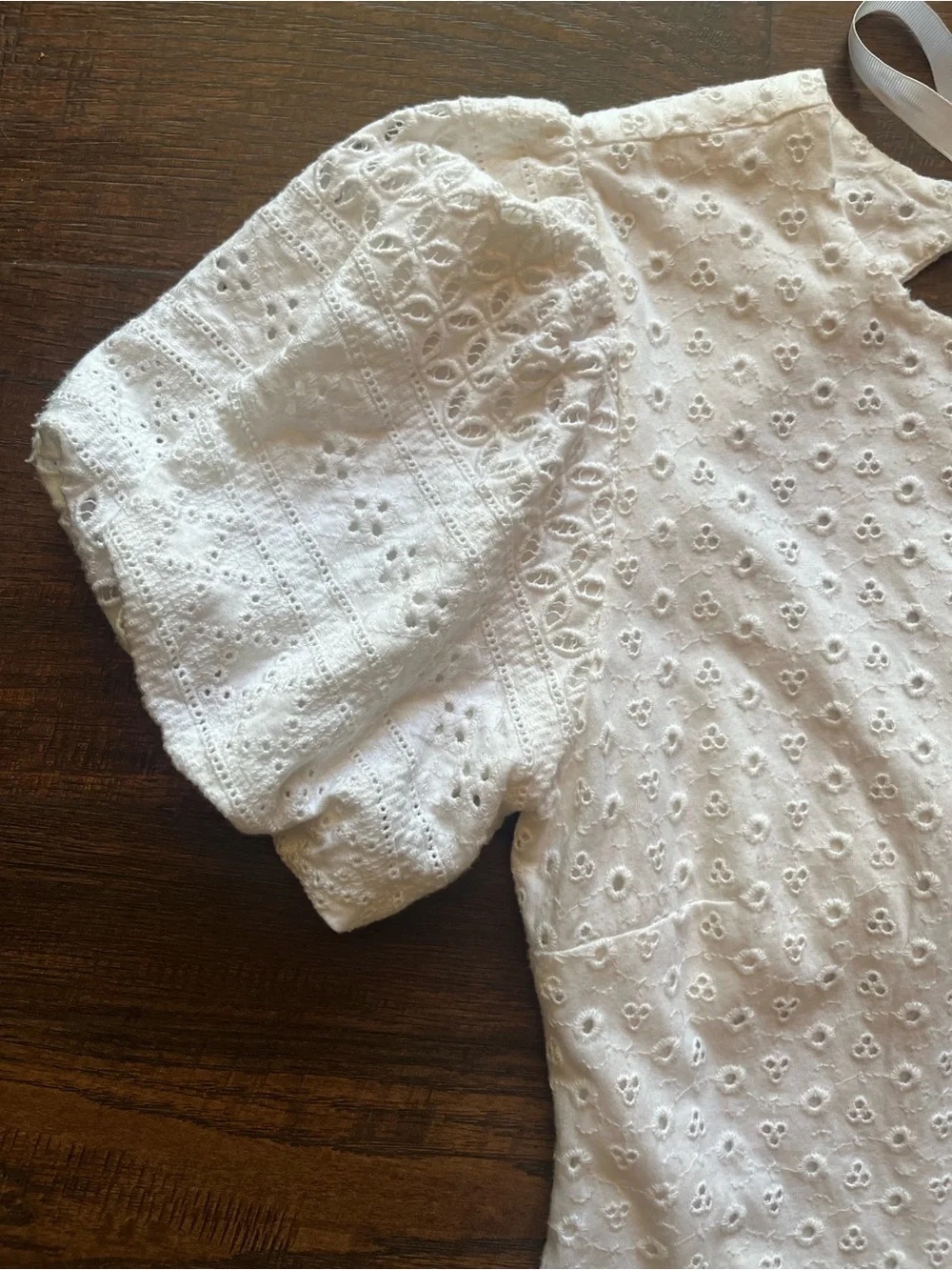 Free People White Eyelet Apricot Rose Dress